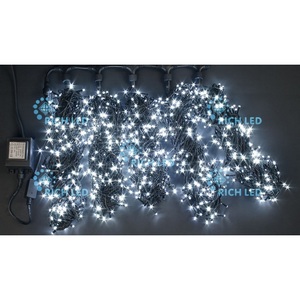 Изображение товара Гирлянда светодиодная белая постоянного свечения 24B, LED, провод черный, IP54 Rich LED RL-S5*20-B/W