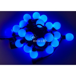 Изображение товара Гирлянда светодиодная синяя постоянного свечения 220B, LED, провод черный, IP65 Rich LED RL-S5-20C-40B-B/B