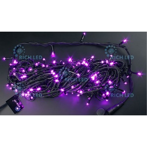 Изображение товара Гирлянда светодиодная розовая режимов свечения 220B, LED, провод черный, IP54 Rich LED RL-T20C2-B/P