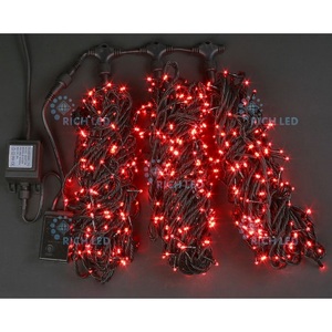Изображение товара Гирлянда светодиодная красная режимов свечения 24B, LED, провод черный, IP54 Rich LED RL-T3*20N2-B/R