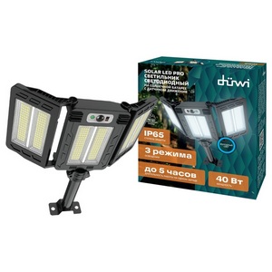 Изображение товара Настенный светильник IP65 уличный светодиодный на солнечных батареях с датчиком движения и пультом duwi 24291 2