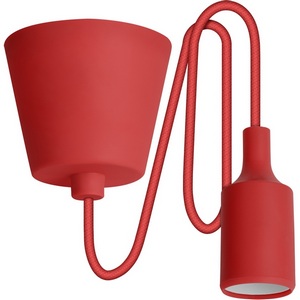 Изображение товара Патрон Е27 пластиковый с подвесом 1м, красный REV 24645 9
