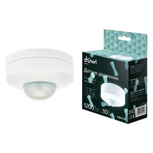 Изображение товара Датчик движения (160? (сбоку) + 360? (сверху), 10-420с, 12м, 1200Вт, IP20) Duwi 25814 8