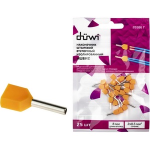 Изображение товара Наконечник-гильза двойной с изолированным фланцем 25 шт. duwi 26586 7