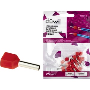 Изображение товара Наконечник-гильза двойной с изолированным фланцем 25 шт. duwi 26589 8