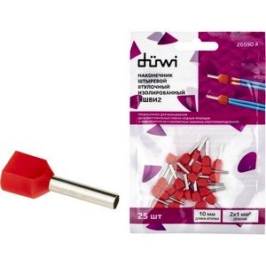 Изображение товара Наконечник-гильза двойной с изолированным фланцем 25 шт. duwi 26590 4