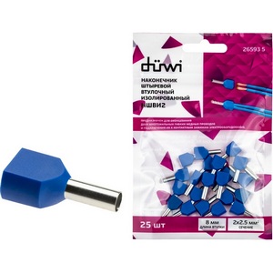 Изображение товара Наконечник-гильза двойной с изолированным фланцем 25 шт. duwi 26593 5