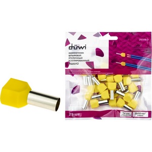 Изображение товара Наконечник-гильза двойной с изолированным фланцем 25 шт. duwi 26598 0
