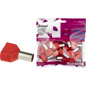 Изображение товара Наконечник-гильза двойной с изолированным фланцем 25 шт. duwi 26599 7