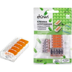 Изображение товара Клемма рычажковая 5 шт. duwi 26615 0
