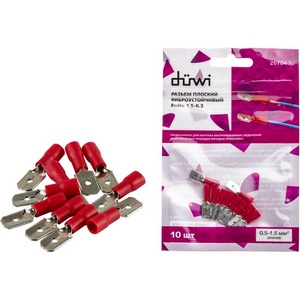 Изображение товара Разъем плоский виброустойчивый 10 шт. duwi 26704 1