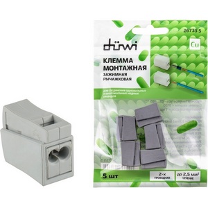 Изображение товара Клемма зажимная рычажковая 5 шт. duwi 26735 5