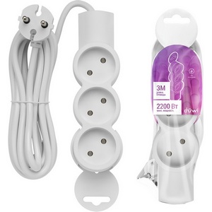 Изображение товара Удлинитель 3-х местный 3 метра без заземления duwi 32002 1