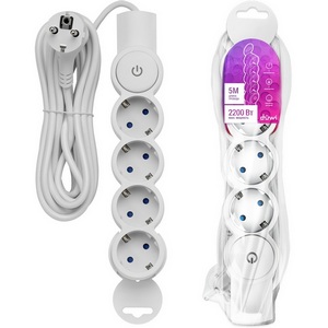 Изображение товара Удлинитель 4-х местный 5 метров с заземлением и шторкой duwi 32015 1