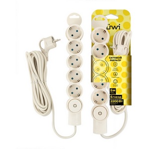 Изображение товара Удлинитель 5-и местный 5 метров с заземлением и шторкой duwi 32573 4