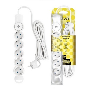 Изображение товара Удлинитель 5-и местный 5 метров с заземлением и шторкой duwi 32577 2