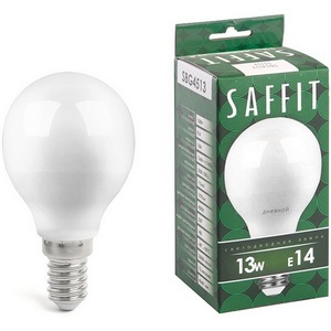 Изображение товара Лампа светодиодная Saffit SBG4513 55159 Шарик E14 13W 230V 6400K