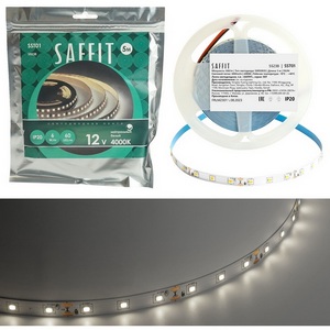 Изображение товара Лента светодиодная Saffit SST01 55238 60SMD(2835)/m 6Вт/м 12V 5000*8*1.22мм 4000K, IP20