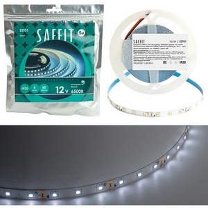 Изображение товара Лента светодиодная Saffit SST01 55239 60SMD(2835)/m 6Вт/м 12V 5000*8*1.22мм 6500K, IP20