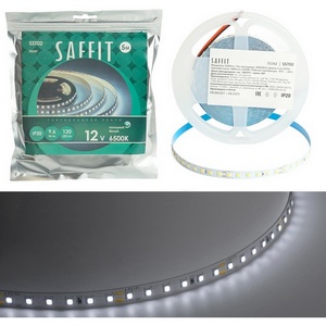 Изображение товара Лента светодиодная Saffit SST02 55242 120SMD(2835)/м 9.6Вт/м 12V 5000*8*1.22мм 6500К, IP20