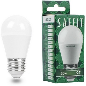 Изображение товара Лампа светодиодная Saffit SBG4520 55278 Шарик E27 20W 230V 6400K