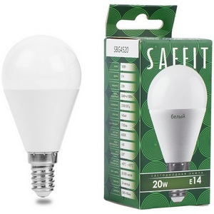 Изображение товара Лампа светодиодная Saffit SBG4520 55279 Шарик E14 20W 230V 4000K