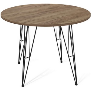 Изображение товара Стол на 4 персоны SHT-TU10/90 ЛДСП черный муар/дуб галифакс табак Sheffilton SHT-TU10 1512599901 (круглая столешница, 4 ножки)