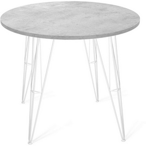 Изображение товара Стол на 4 персоны SHT-TU10/90 ЛДСП белый/бетон светло-серый Sheffilton SHT-TU10 1512599902 (круглая столешница, 4 ножки)