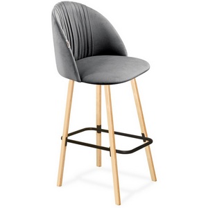 Изображение товара Стул барный Sheffilton SHT-ST35-1/S94 угольно-серый/прозр. лак/черный муар 1599443602