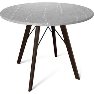 Изображение товара Стол Sheffilton SHT-TU9/TT 90 МДФ венге/серый мрамор (круглая столешница, 4 ножки)