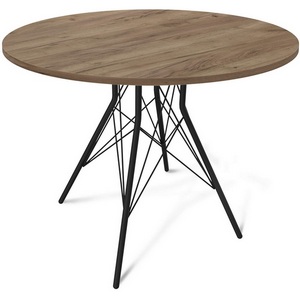 Изображение товара Стол SHT-TU2-1/90 ЛДСП черный муар/дуб галифакс табак Sheffilton SHT-TU2-1 2544546001 (круглая столешница, 4 ножки)