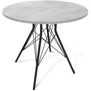 Изображение товара Стол SHT-TU2-1/90 ЛДСП черный муар/бетон светло-серый Sheffilton SHT-TU2-1 2544546002 (круглая столешница, 4 ножки)