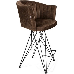 Изображение товара Стул полубарный Sheffilton SHT-ST42-1/S66-1 кофейный трюфель/черный муар от фабрики Sheffilton