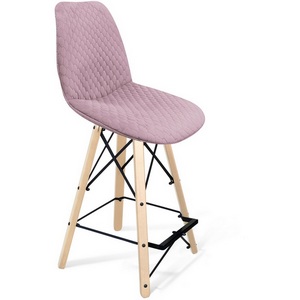 Изображение товара Стул полубарный SHT-ST29-C22/S80-1 розовый зефир/прозрачный лак/черный муар от фабрики Sheffilton