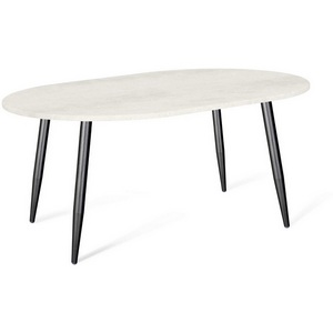 Изображение товара Стол Sheffilton SHT-TU104/120-80 МДФ овальный черный муар/бетон крем 2965003902