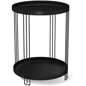 Изображение товара Столик журнальный с полкой Sheffilton SHT-CT31 черный муар Sheffilton (круглая столешница, О-образная опора)