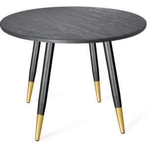 Изображение товара Стол Sheffilton SHT-TU14/TT 90 МДФ черный муар/золото/каменный уголь (круглая столешница, 4 ножки)