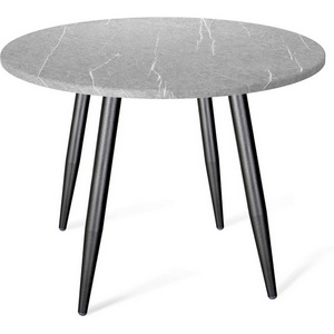 Изображение товара Стол Sheffilton SHT-TU14/TT 90 МДФ черный муар/серый мрамор (круглая столешница, 4 ножки)
