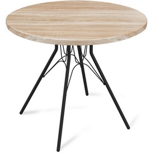 Изображение товара Стол SHT-TU34-P/80 МДФ черный муар/дуб сонома светлый Sheffilton SHT-TU34-P 3453803804 (круглая столешница, 4 ножки)