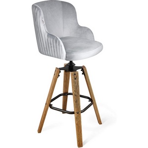 Изображение товара Стул полубарный Sheffilton SHT-ST39-1/S93 серое облако/дуб кор. браш./черный муар