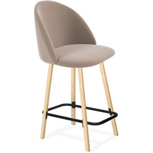 Изображение товара Стул полубарный Sheffilton SHT-ST35/S94-1 латте/прозрачный лак/черный муар