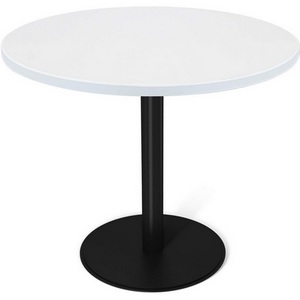 Изображение товара Стол Sheffilton SHT-TU43/TT 80 МДФ черный муар/белоснежная шагрень (круглая столешница)