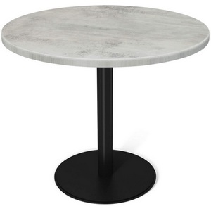 Изображение товара Стол Sheffilton SHT-TU43/TT 80 МДФ черный муар/бетон светлый (круглая столешница)