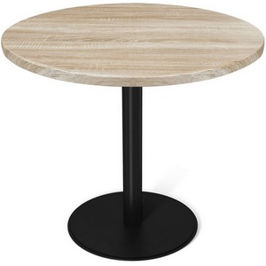 Изображение товара Стол Sheffilton SHT-TU43/TT 80 МДФ черный муар/дуб сонома светлый (круглая столешница)