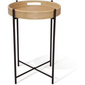 Изображение товара Столик кофейный Sheffilton SHT-CT30 черный муар/прозрачный лак (круглая столешница, X-образная опора)