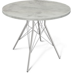 Изображение товара Cтол с деревянной Cтолешницей лакированный SHT-TU2-1/80 МДФ хром лак/бетон светлый Sheffilton