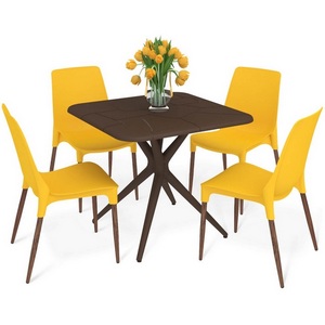 Изображение товара Обеденная группа Sheffilton SHT-DS207 коричневый/желтый/темный орех