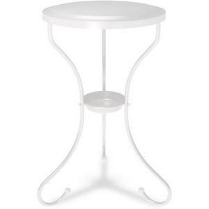 Изображение товара Столик журнальный с полкой Sheffilton SHT-CT10-1 белый муар (круглая столешница)