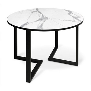 Изображение товара Стол вставка-бабочка SHT-T41/100-140 статуарио венато/черный Sheffilton (круглая столешница, I I-образная опора)