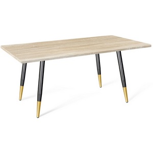 Изображение товара Стол SHT-TU14/МДФ 120/80 дуб сонома светлый/чёрный муар/золото Sheffilton SHT-TU14 4203058603 (прямоугольная столешница, 4 ножки)